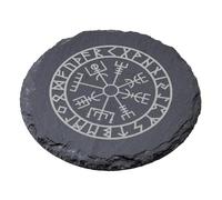 Viking Compass Slate Coaster Laser Engraved, Shabby Chic Gift, Wedding, Birthday, Anniversary, Christmas. (Round)