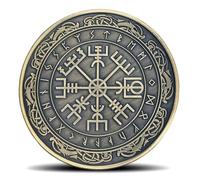 Viking Compass Vegvisir Challenge Coin - Norse Runic Design Unique Gift for Viking & Norse Mythology Enthusiasts