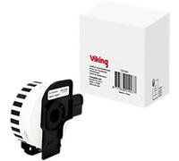 Viking Compatible Labelling Tape Brother Black on White Thermal 29 x 85 mm DK-22210