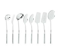 Viking Culinary 304 Stainless Steel Kitchen Utensil Set, 8 Piece, Ergonomic Stay-Cool Hollow Handles, Dishwasher Safe, Silver