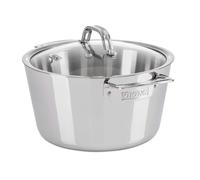 Viking Culinary Contemporary 3-Ply Stainless Steel Dutch Oven 5.2 Quart Includes Glass Lid Dishwasher Oven Safe Works on All Cooktops includ