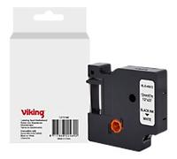 Viking D1 Labelling Tape Compatible DYMO 45013 WB-DMRL45013-WT Adhesive Black on White 12 x 75 mm Thermal