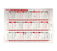 Viking Desk Calendar 2026, 2027 21 (W) x 14.8 (H) cm Red, White
