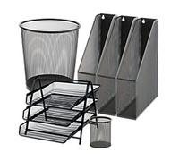 Viking Desk Organiser Organisation Bundle Black Wire Mesh