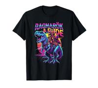 Viking Dinosaur Warrior T-Rex Tyrannosaurus Rider Synthwave T-Shirt