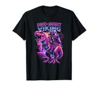 Viking Dinosaur Warrior T-Rex Tyrannosaurus Rider Synthwave T-Shirt