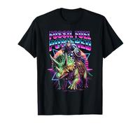 Viking Dinosaur Warrior Triceratops Rider Synthwave Retro T-Shirt