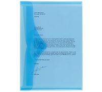 Viking Document Wallet A4 Press Stud PP (Polypropylene) Landscape 23.5 (W) x 33.5 (H) cm Blue, Transparent Pack of 5