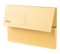 Viking Document Wallet Foolscap Manila 250 gsm Landscape 34.4 (W) x 3.2 (D) x 24.3 (H) cm Yellow Pack of 50