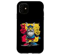 Viking Double Peace Graffiti Pop Character Graphic Art Sign Case for iPhone 11
