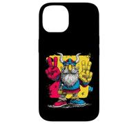 Viking Double Peace Graffiti Pop Character Graphic Art Sign Case for iPhone 14