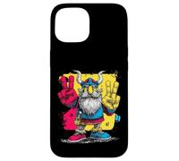 Viking Double Peace Graffiti Pop Character Graphic Art Sign Case for iPhone 15