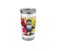 Viking Double Peace Graffiti Pop Character Graphic Art Sign Stainless Steel Insulated Tumbler