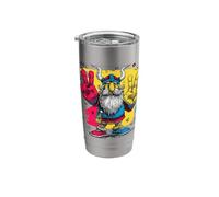 Viking Double Peace Graffiti Pop Character Graphic Art Sign Stainless Steel Insulated Tumbler