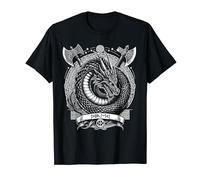 Viking Dragon Celtic Knot Pattern Viking Valhalla T-Shirt