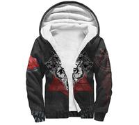 Viking Dragon Fenrir Wolf Tattoo Men's Pullover Winter Jackets Hooed Fleece Hoodies Sweatshirt 3D Print Warm Thick Coats(Norse Wolf,M)