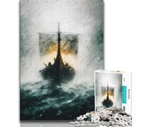 Viking Drakkar Boat 1000 Piece Jigsaw Puzzle for Adults Teens,Challenging Game Gifts for Is Ideal As A Gift for The Whole Family (50x75cm)