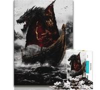 Viking Drakkar Boat Jigsaw Puzzles for Teenagers 1000 Piece,Learning Educational Toys Family Games Birthday Present,Gifts (50x75cm)