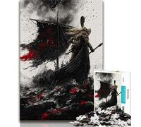 Viking Drakkar Boat Jigsaw Puzzles for Teenagers,for Educational Game Challenge Toy for Is Ideal As A Gift for The Whole Family 38x26cm