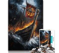 Viking Drakkar Boat Puzzles for Teenagers 1000 Pieces,Challenging To Complete But Fun And Humorous with Matching Poster And Trivia Sheet (38x26cm)