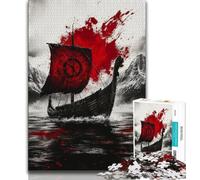 Viking Drakkar Boat Puzzles for Teenagers Teens 1000pc Puzzle,Educational Games Home Decoration Deal As Gifts for The Whole Family (50x75cm)