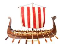 Viking Drakkar Warship Large Model Ship Wooden Handcrafted 60 cm Premium Historic French Battleship Replica Nautical Decor Gift for Collectors Maritime Enthusiasts