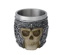 Viking Drinking Cup Skull Goblet Cup Skull Mug Skull Coffee Cup Stainless Steel Skull Beer Cup Skull Wine Cup Skeleton Mug Viking Warrior Skull Mug Skull Hand Goblet for Wine Tea Coffee Juice