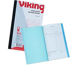 Viking Duplicate Invoice Book Special format Ruled Glued Blue, White Perforated 100 Sheets