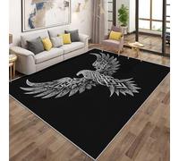 Viking Eagle Area Rugs for Living Room, Norse Mythology Runes Rugs for Bedroom 200x300cm, Machine Washable Carpet, Non Slip Soft Low Pile Patterned Indoor Rug