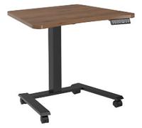 Viking Electronically Height Adjustable Sit Stand Desk Trapezoidal Walnut H-Frame 600 (W) x 800 (D) 650 - 1300 (H) mm Metal, Wood