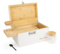 Viking Factory Bamboo Lockable Storage Box - Secure & Discreet Organiser for Valuables and Personal Items