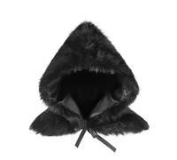 Viking Faux Fur Shawl Medieval King Fur Collar Shoulder Wrap Halloween Hooded Cloak Cape Vintage Hooded Short Warrior Cape Renaissance Witch Werewolf Costume Halloween Accessory