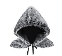 Viking Faux Fur Shawl Medieval King Fur Collar Shoulder Wrap Halloween Hooded Cloak Cape Vintage Hooded Short Warrior Cape Renaissance Witch Werewolf Costume Halloween Accessory