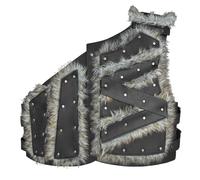 Viking Faux Leather Armour Vest - Black A One Size