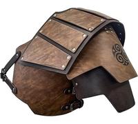Viking Faux Leather Pauldron Armour - Brown L