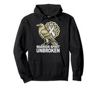 Viking Fight Lung Cancer - Norse Warrior Spirit Unbroken Pullover Hoodie