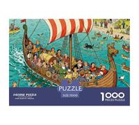 Viking Funeral Ship Wooden Jigsaw Puzzle Waterproof 1000 Piece Puzzles for Adults Gifts Challenging And Brainteasing Home Decoration