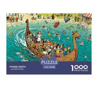 Viking Funeral Ship Wooden Jigsaw Puzzle Waterproof 1000 Piece Puzzles for Adults Gifts Colourful Challenging Games