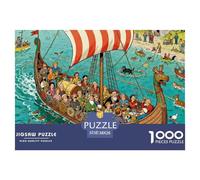 Viking Funeral Ship Wooden Jigsaw Puzzle Waterproof 1000 Piece Puzzles for Adults Impossible Home Decoration