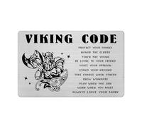 Viking Gifts For Men Women, Stainless Steel Viking Card with Norse Warrior Design