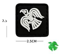 Viking Glow-in-The-Dark 3D Morale Patch Holy Triangle Symbol PVC Hook & Loop Patch