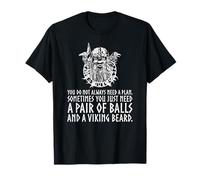 Viking God Odin - Beard and Balls - Medieval Norse Mythology T-Shirt