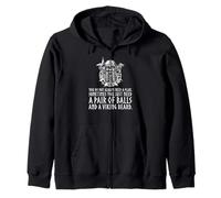 Viking God Odin - Beard And Balls - Medieval Norse Mythology Zip Hoodie