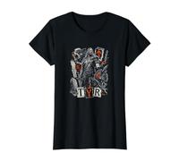 Viking God TYR Battle Warrior Wolves Runes Value Graphic T-Shirt, Women, Black, L