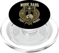 Viking Hammer Work Hard Fight Harder Norse Warrior Runes PopSockets PopGrip for MagSafe