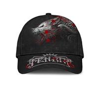 Viking Hats for Men, 3D Print Fenrir Wolf Rune Tattoo Baseball Caps, Adjustable Summer Sun Hat, Ragnarok Unisex Cap One Size