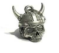 Viking Helmet Skull Motorcycle Biker Bell Accessory or Key Chain for Luck