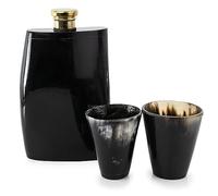 Viking Hip Flask Set, Ox Horn Drinkware, Horn Flask, Viking Norse Cup, Gift for Him, Whiskey Flask