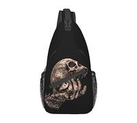 Viking Holding Skull Enemy Crossbody Bag Unisex Shoulder Sling Backpack Chest Bag One Strap Backpack Lightweight Travel Hiking Daypack for Men Women Casual Shopping Sport