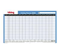Viking Holiday Unmounted Annual Planner 2026 Yearly English 74.8 (W) x 48.3 (H) cm Blue